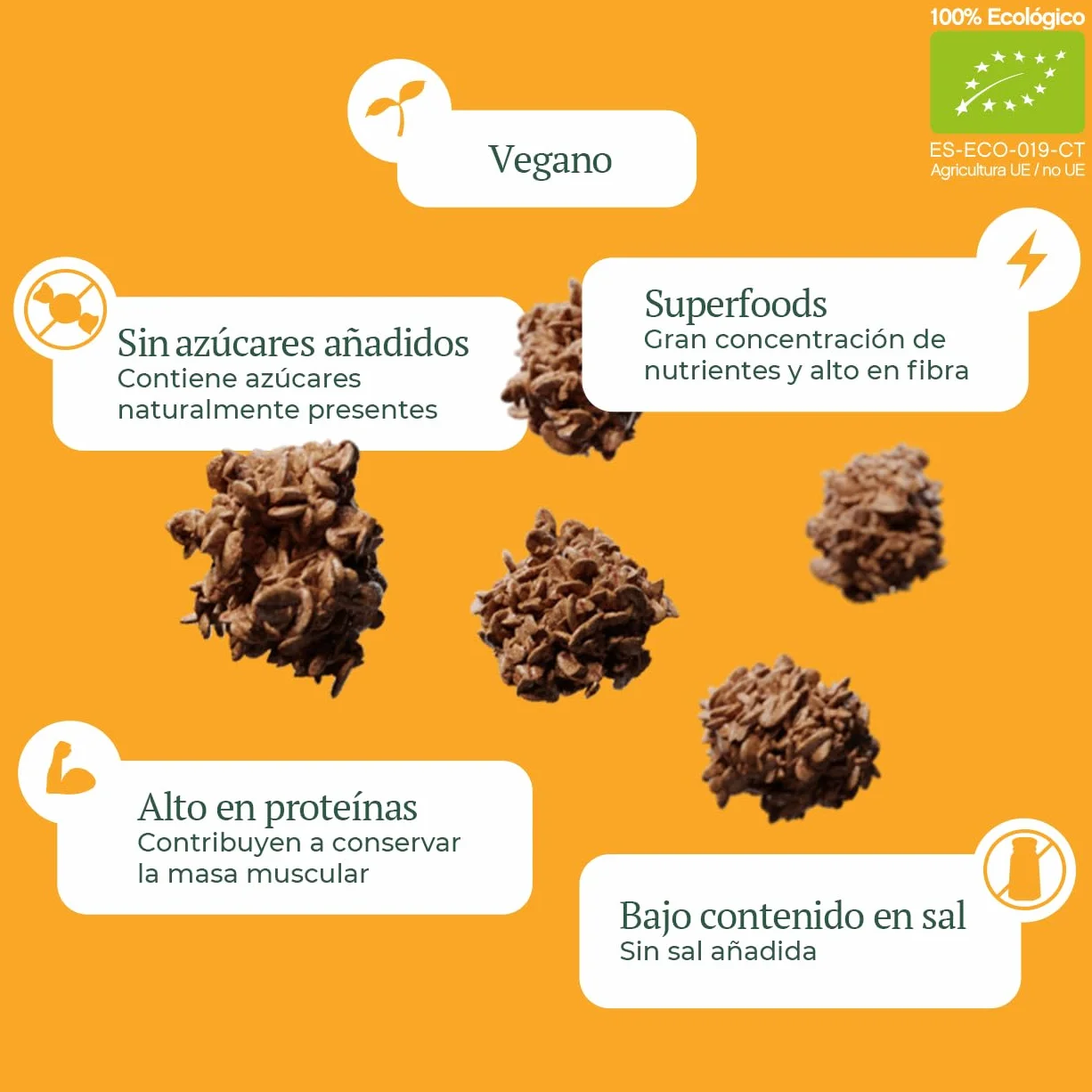 ONE DAY Granola Ecologica, Sin Azucares Añadidos, Alto en Proteína con Superfoods, Altro en Fibra, 300g (Pack 3 / Original, 300.00 g (Paquete de 1))