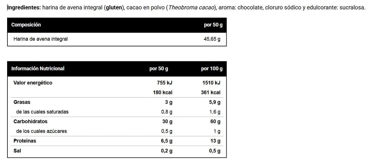 VITOBEST | Harina de Avena Cereales (Bolsa) | 100% integral rica en fibra soluble | Ideal para mantener una dieta sana y balanceada | Sabor Chocolate - 2 kg