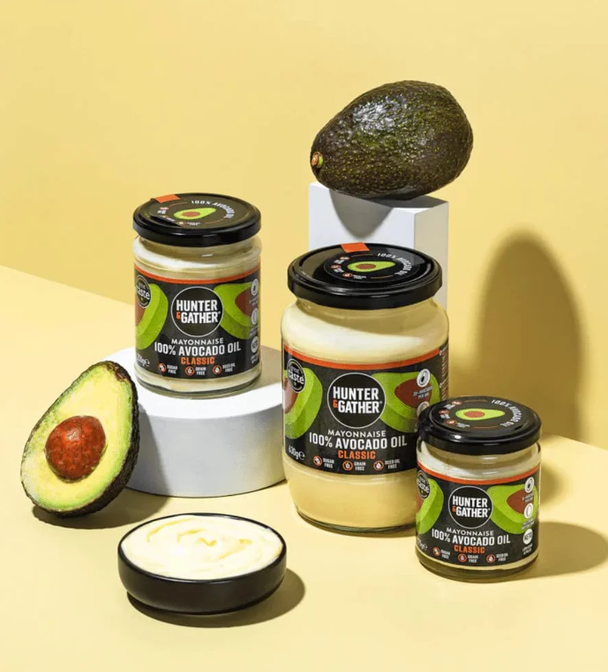 Hunter & Gather Mayonesa de Aceite de Aguacate | Clásico 250g | Hecha con Aceite de Aguacate Puro y Yema de Huevo de Granja Británica | Paleo, Keto, Sin Azúcar y Sin Gluten