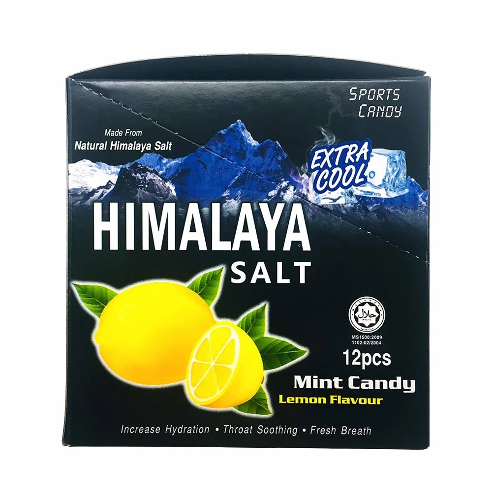 Himalaya Salt Candy Mint Lemon Flavour Extra Cool Sport Candy Gula Halal 15g (0.53oz) x 12 Packs (per box)