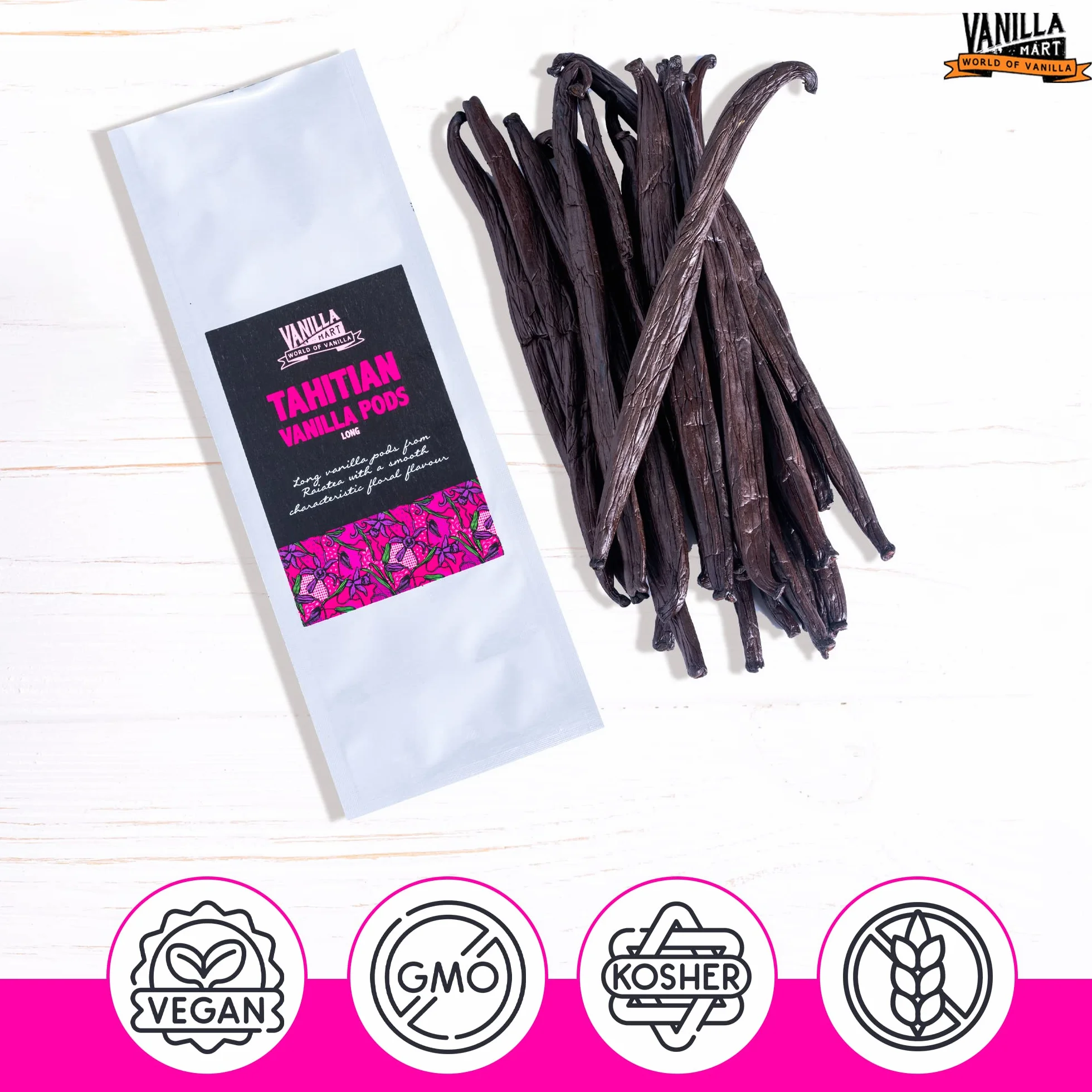 Vanilla Mart Tahitian vainilla vainilla (largo) (2 vainas)