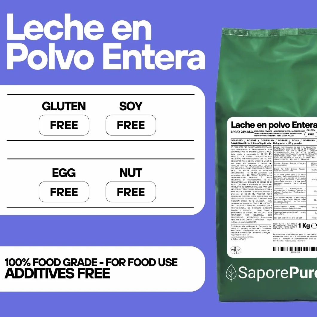 Saporepuro Leche en polvo entera 1 kg 26% grasa