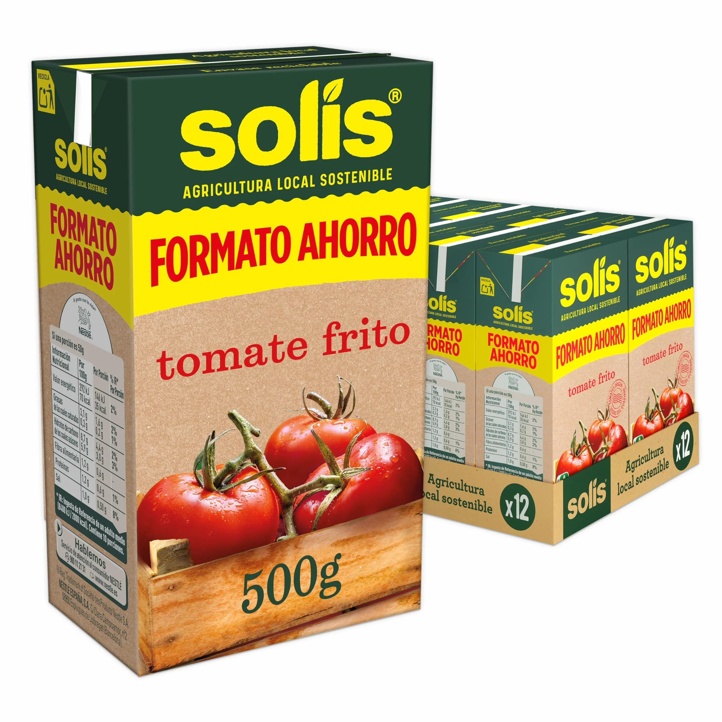 Solis Tomate Frito Formato Ahorro Brick 500 g (salsa de tomate)