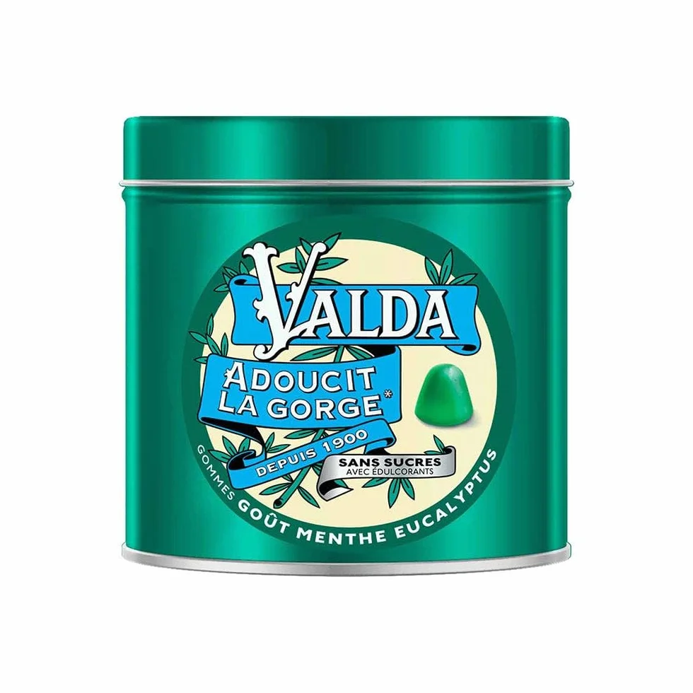 Valda Gomitas sin azúcar que suavizan la garganta sabor menta eucalipto 140 g