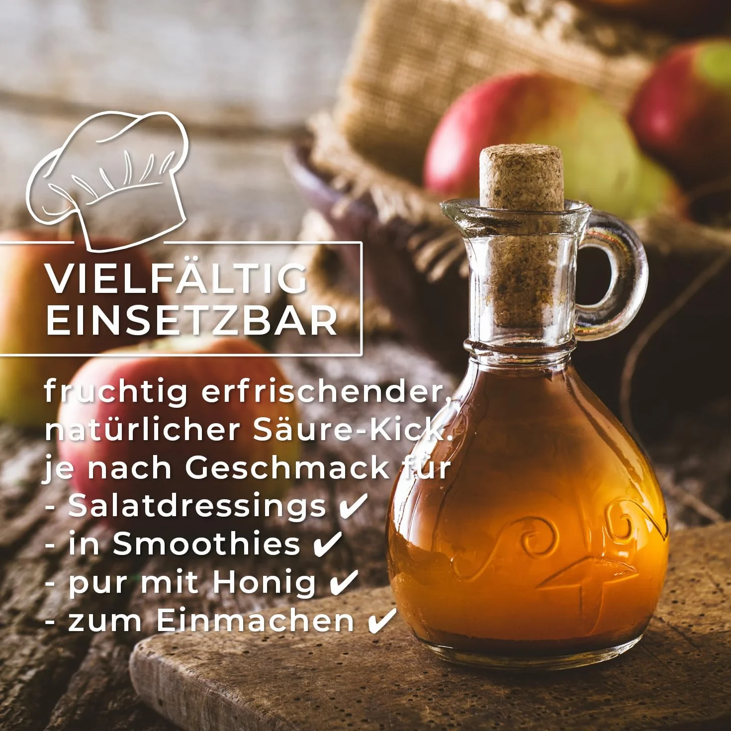 GreatVita - Vinagre de sidra de manzana ecológico (4 x 500 ml, sin filtrar, con tuerca de vinagre, impresión puede variar)