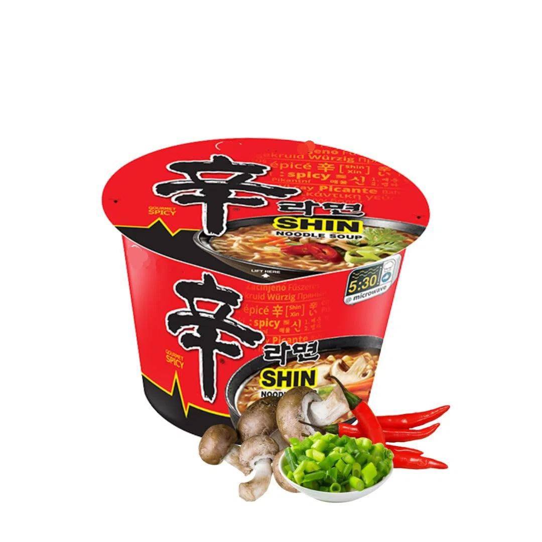 YIJIA | Pack de 4 Ramen Coreano Cup Noodles Soup | Sabor de Shrimp Picante，Kimchi，Shin Ramyun，Udon Tempura | Nong shim