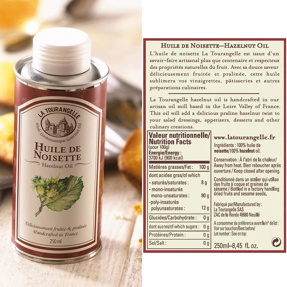 La Tourangelle - Lot de 3 Huiles Gourmandes : Huile de Noix, Huile de Noisette, Huile Vierge de Sésame. Idéales pour Vos Recettes de tous les Jours - 3 X 250ml , El empaque puede variar