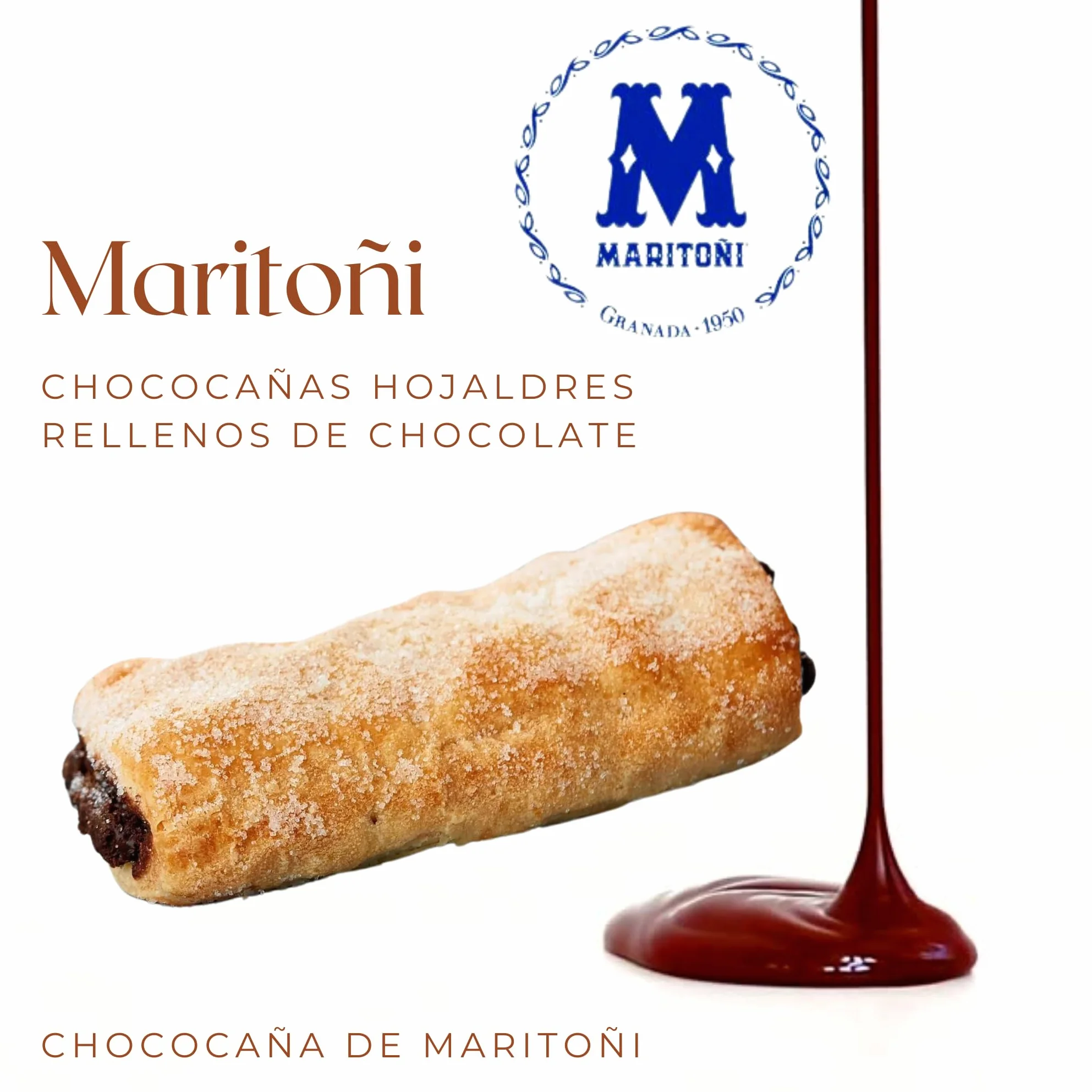 MARITOÑI Chococañas - Deliciosos Hojaldres Rellenos de Chocolate - Pack de 18 Unidades