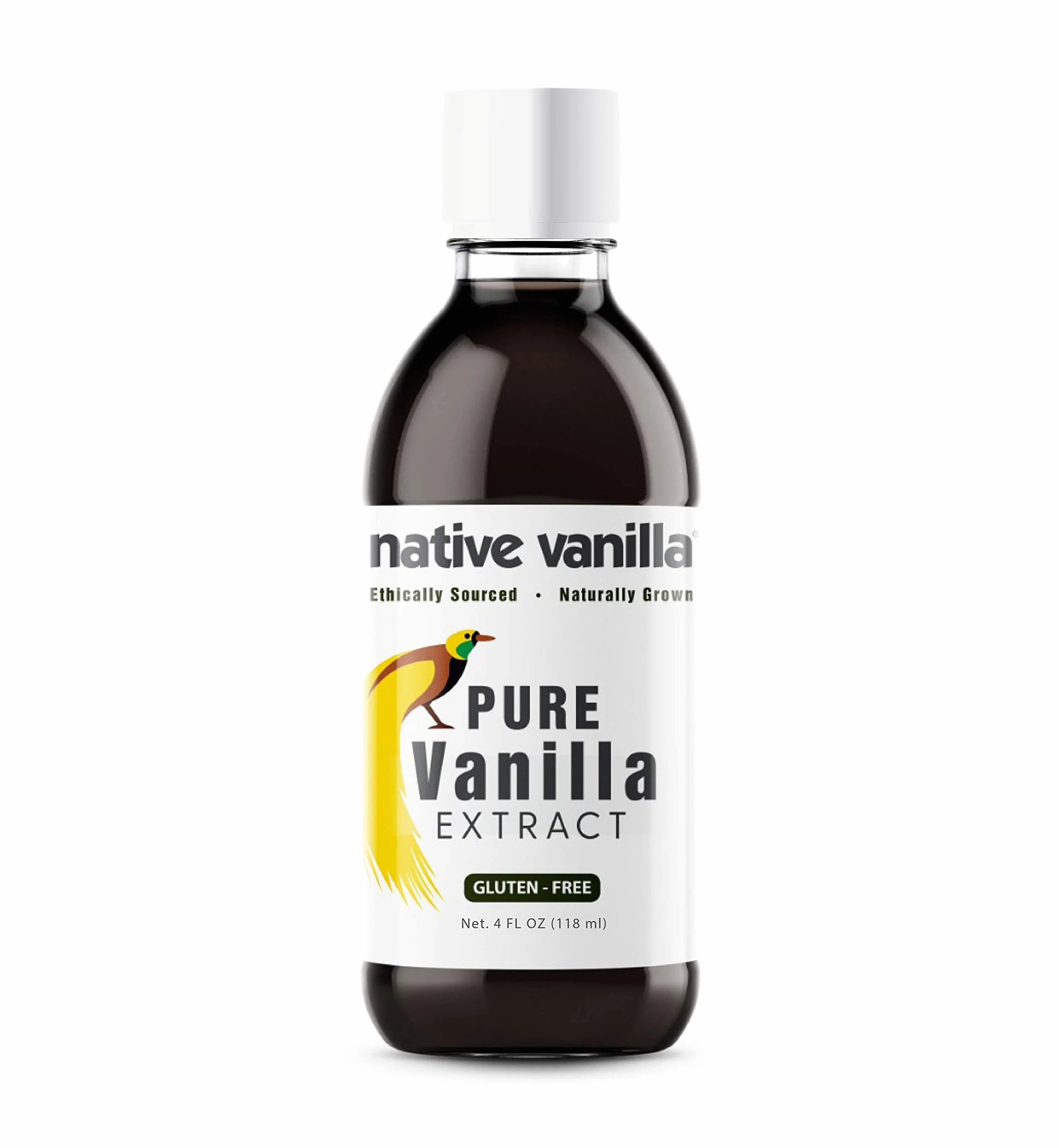 Extracto de vainilla pura - 118ml (4 oz) - Hecho de vainas de vainilla de primera calidad - Para chefs y cocina casera, hornear y hacer postres - Hecho con vainas de vainilla real