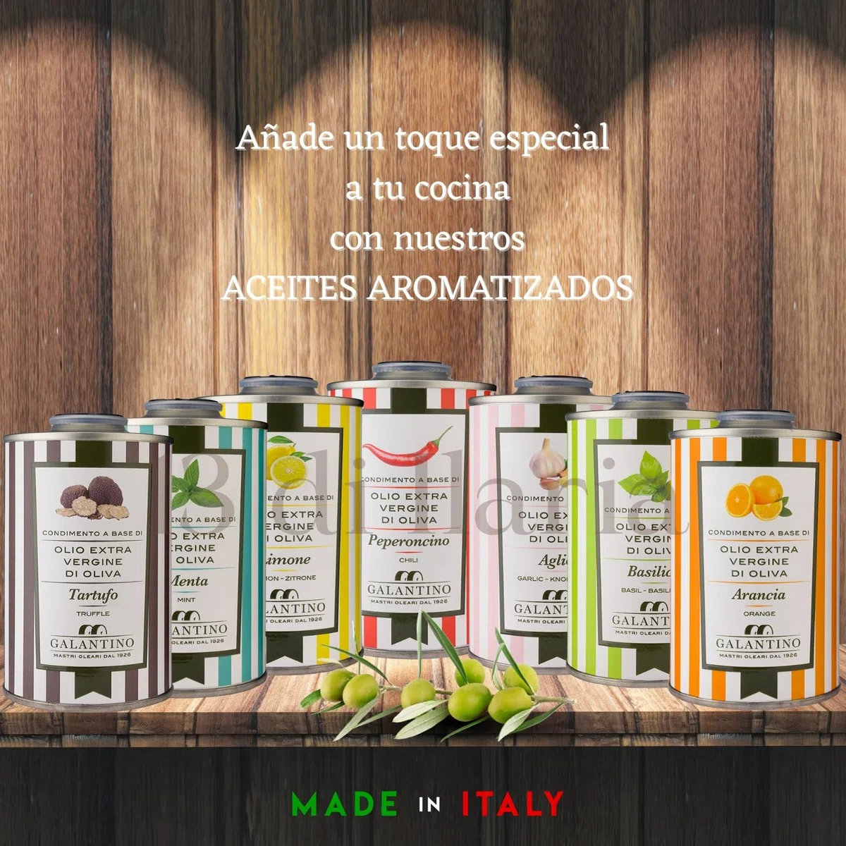 Aceite de Oliva Virgen Extra con Chile 250 ml | Lata Gourmet, Italiano Artesanal, Prensado en Frío | Sabor Fresco y Natural