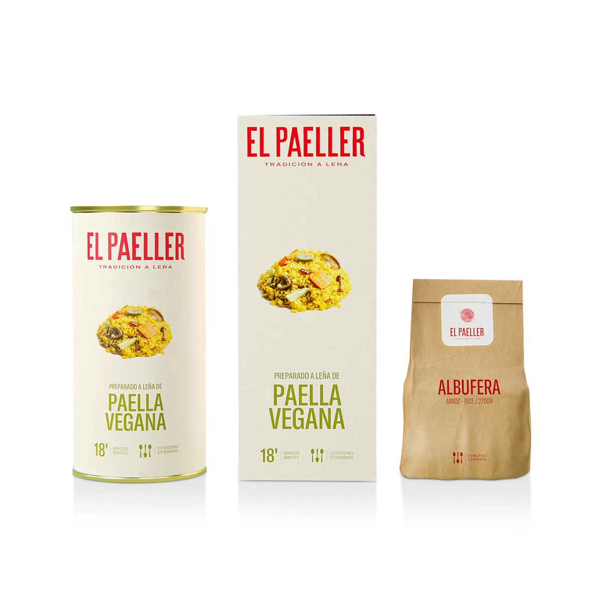 EL PAELLER - Preparado Paella de Verduras | 100% Vegana | Cocinada Artesanalmente a Leña | Ingredientes 100% Naturales | Para 2-3 Personas | Fácil de Preparar en tan solo 18 Minutos | Sin Gluten