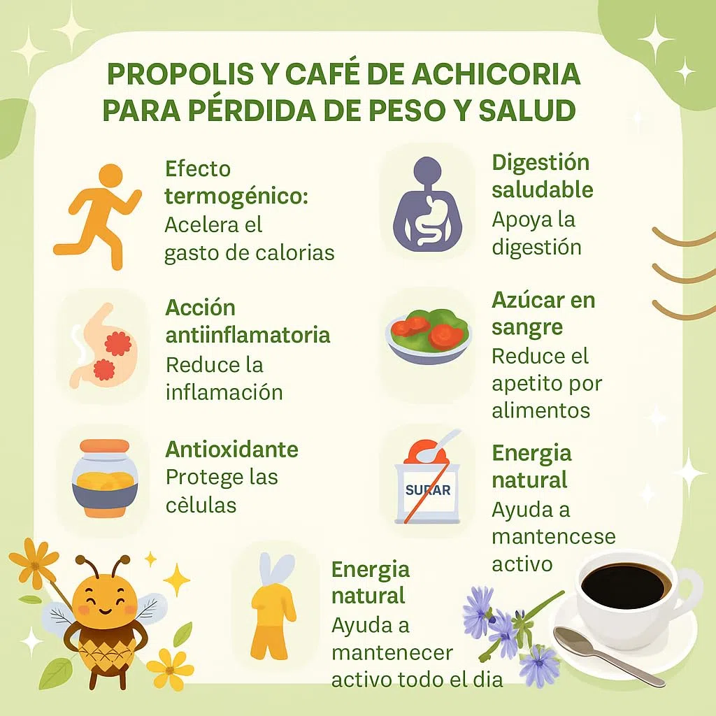 Café Detox con Achicoria y Propóleo - Café Dietético | Natural Premium | Apoya la Pérdida de Peso | Saludable y 100% Natural | Aumenta la Energía | Promueve la Digestión y la Desintoxicación