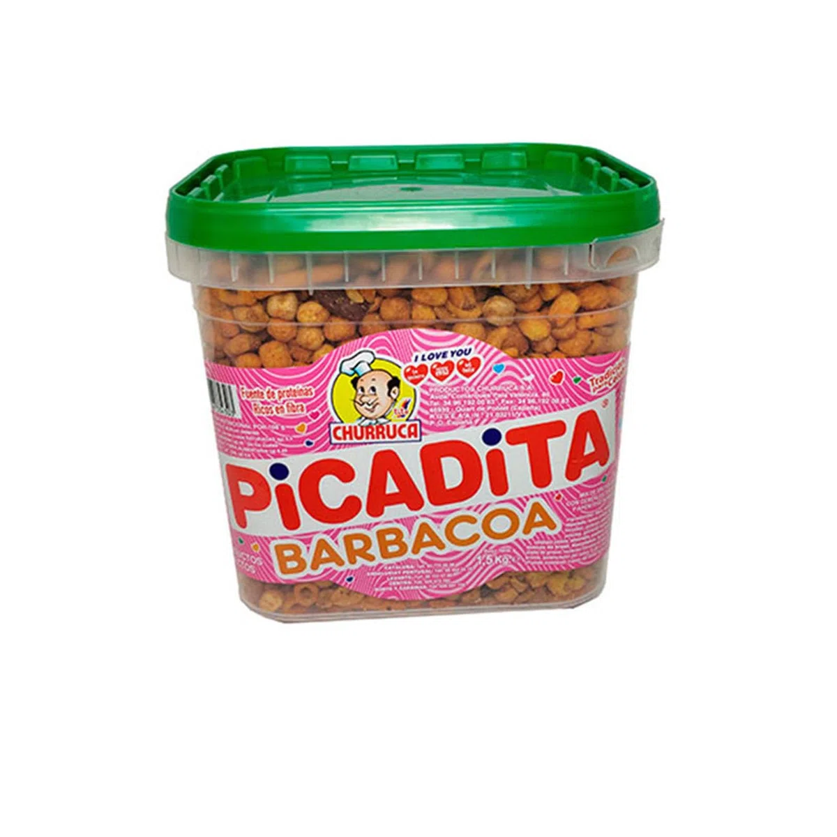 Cubo Churruca Picadita Barbacoa con llavero Deliex - Cubo de 1,5 kg - Cóctel de frutos secos