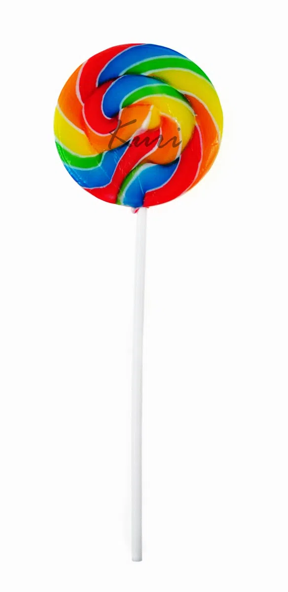 Piruletas redondas de colores con sabor dulce - 30 gramos - 18 piezas - espiral arcoíris