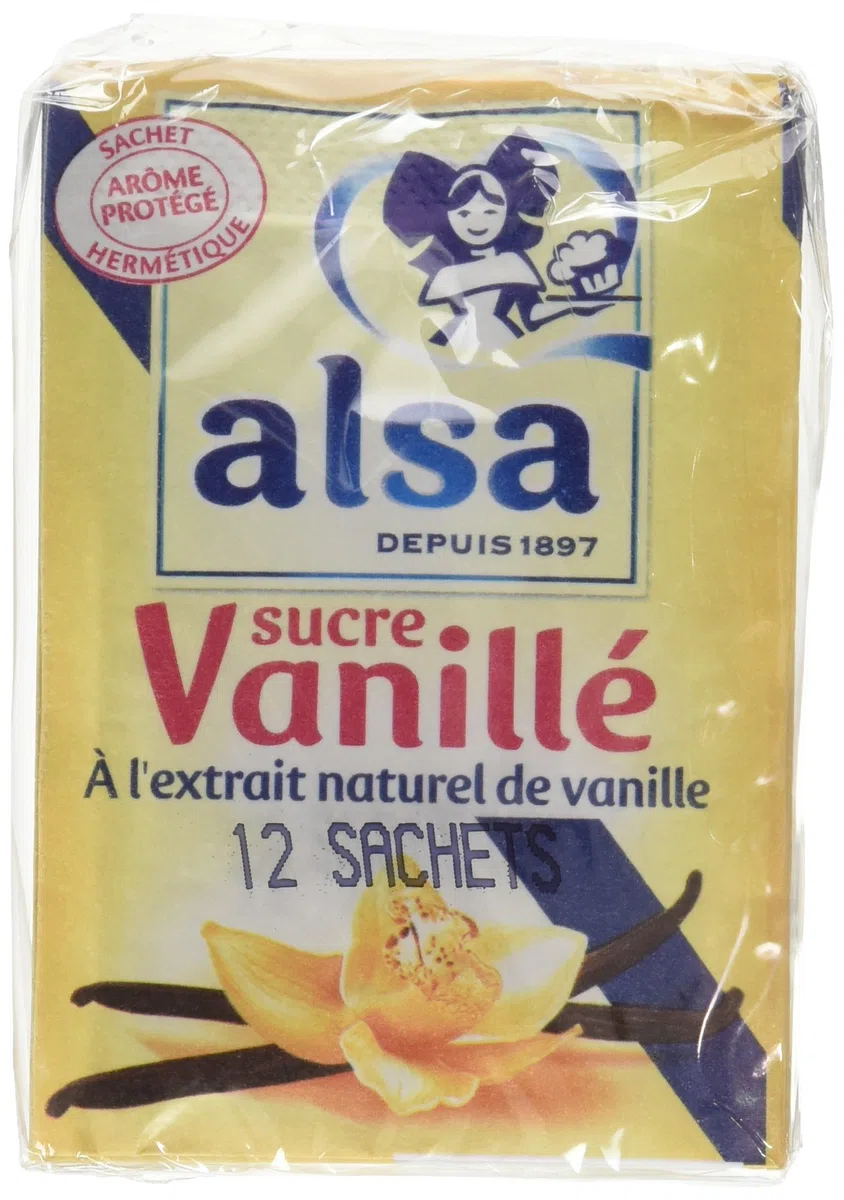 Alsa Sucre Vanillé Extrait Naturel Vanille 12 Sachets 90 g