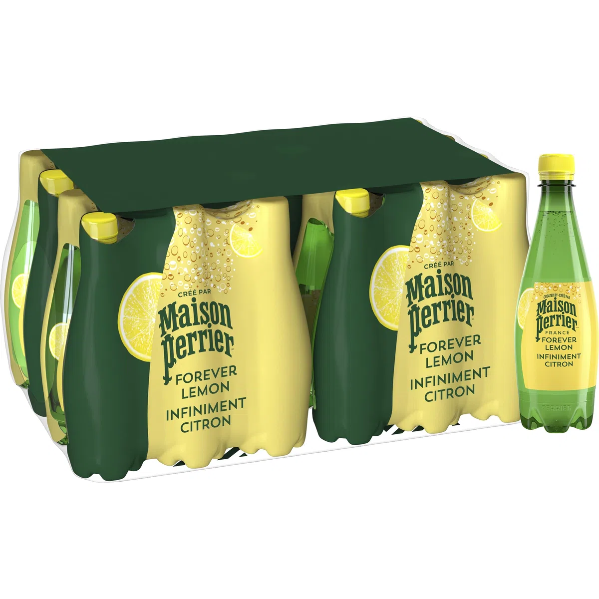 MAISON PERRIER FOREVER Agua con Gas con Sabor Limón, 4 packs 6 x 50 cl, 24 Botellas