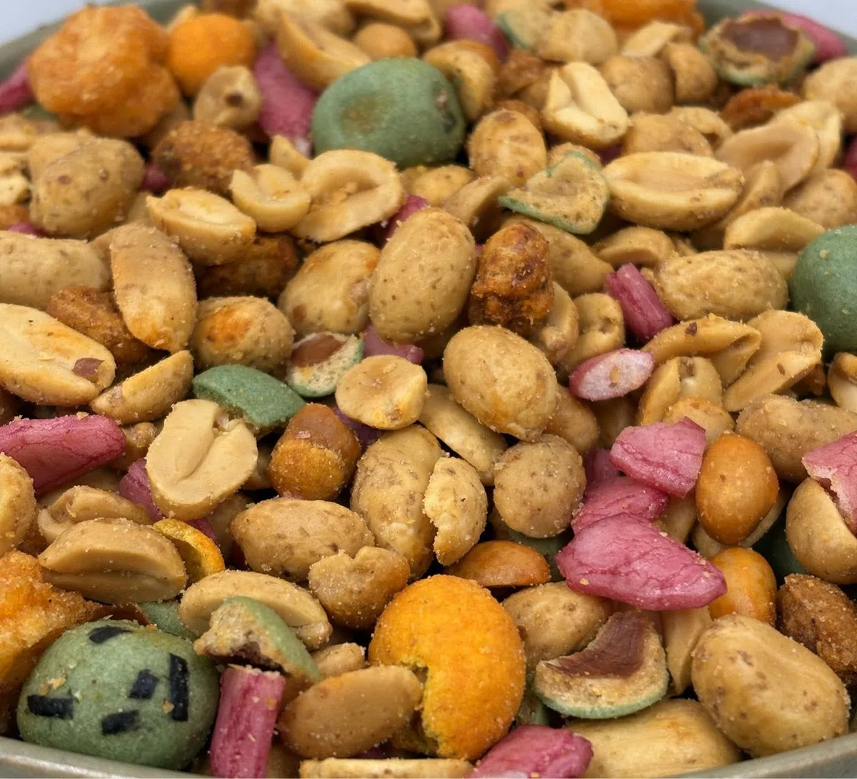NULTHY 250g - Mix Aperitivo Wasabi, Cacahuetes y Galletas de Arroz con Soja, Snack Picante Intenso