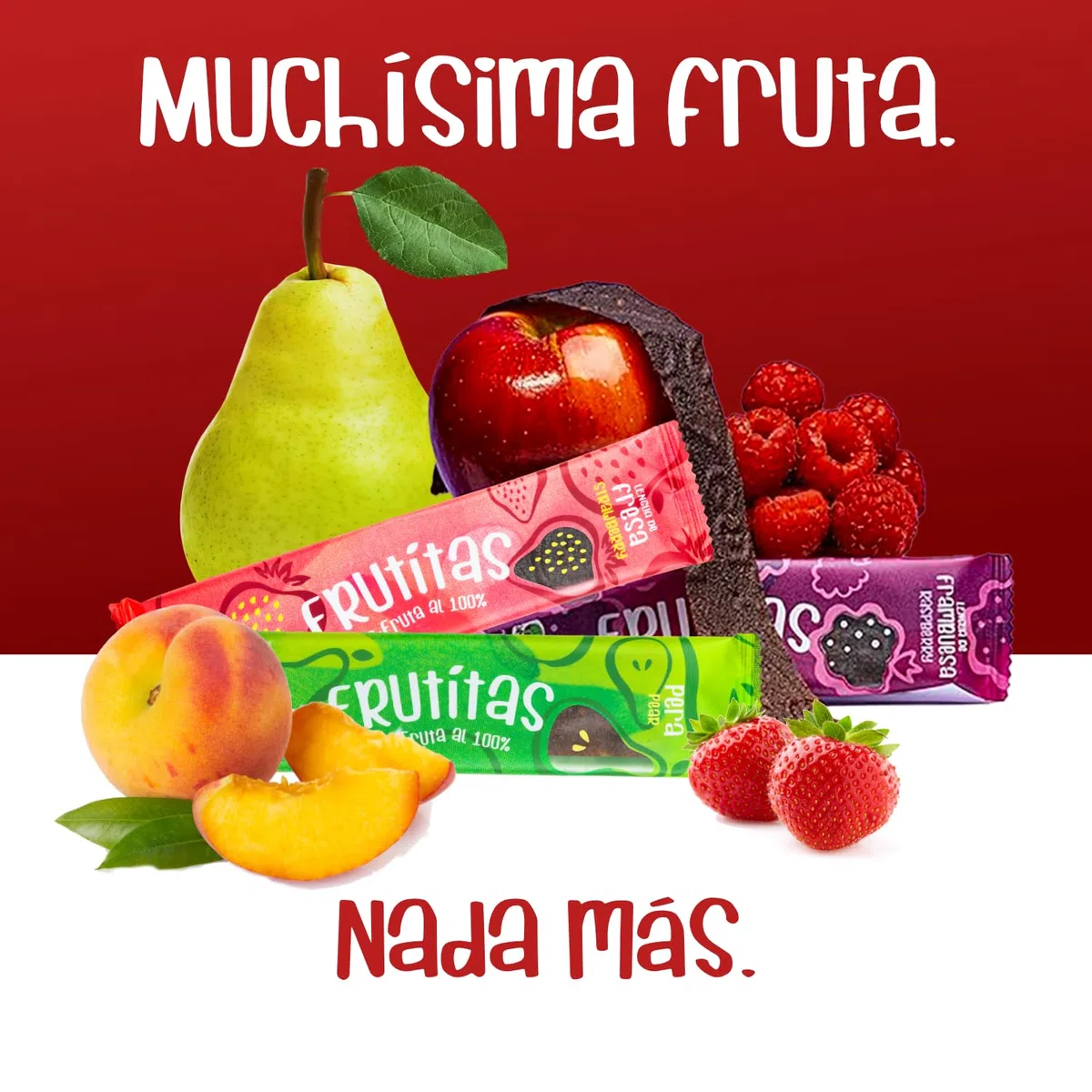Frutitas Snack de Fruta Surtido, 100% Fruta, Sin Azúcar Añadido, Chuches Saludables para Niños, Snack Saludable para Merienda Escolar, Vegano, 12 Unidades