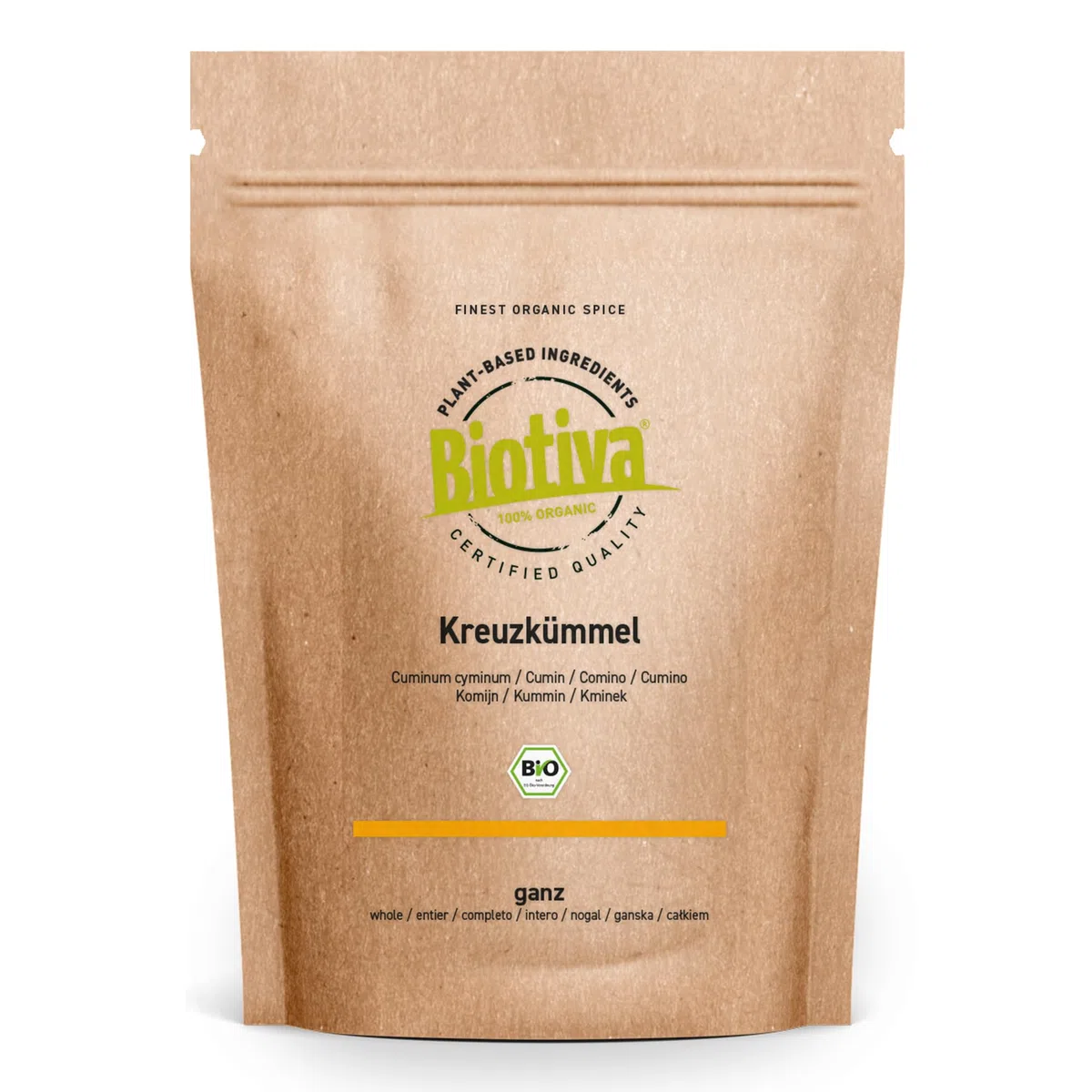 Biotiva Comino orgánico entero 250g - Empacado y controlado en Alemania (DE-ÖKO-005)