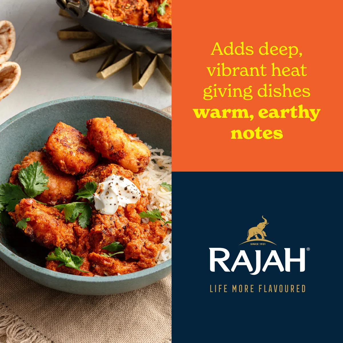 Rajah Spices Chilli Powder | Lal Mirch Powder | Mirch Powder | Chilli | Polvo de chile rojo | Polvo de chile caliente | (1kg)