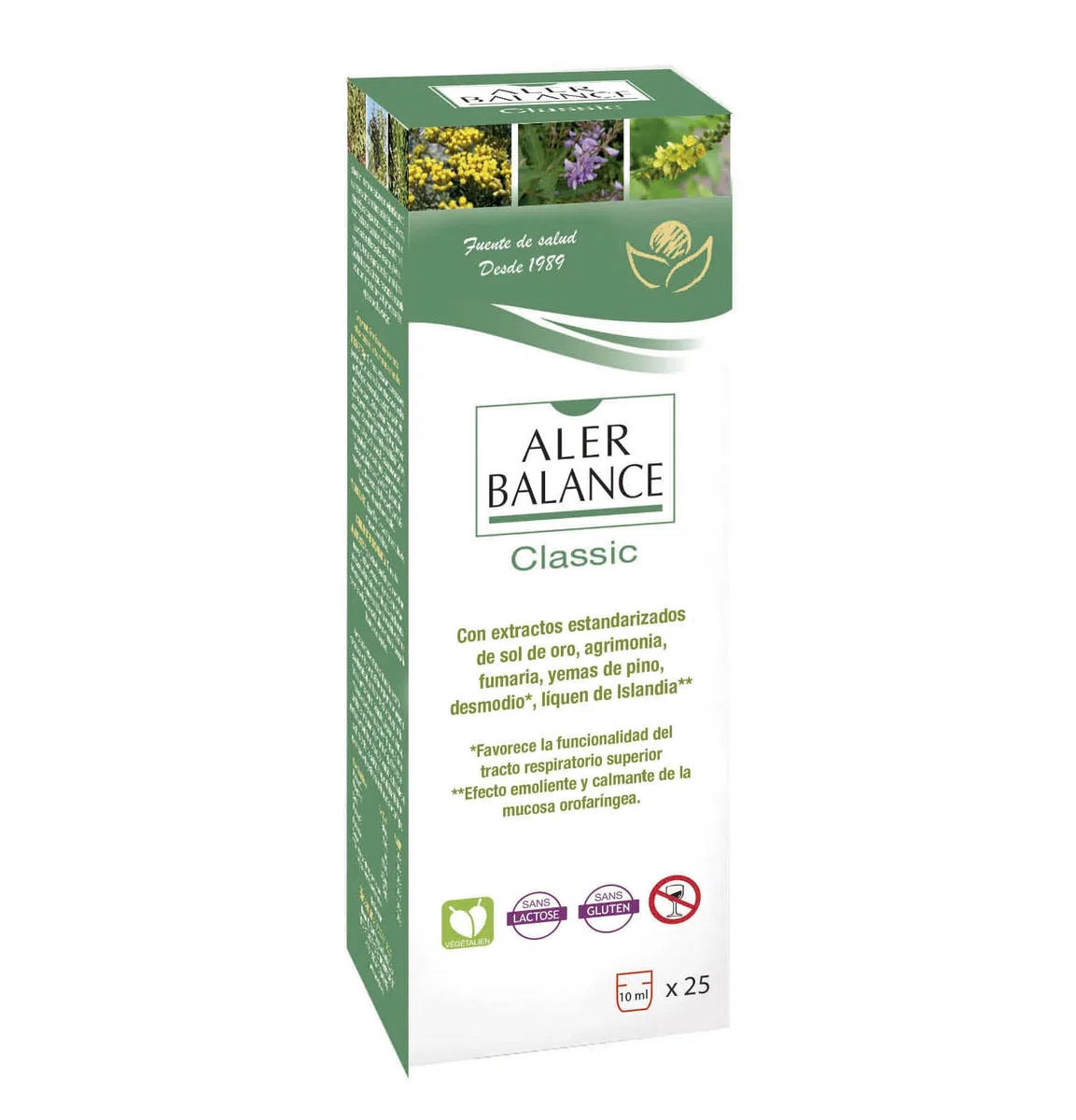 Alerbalance Classic jarabe 250 ml - Herbetom Bioserum | Complemento alimenticio con extractos estandarizados de sol de oro, agrimonia, yemas de pino, demodio y liquen de Islandia |Tracto respiratorio