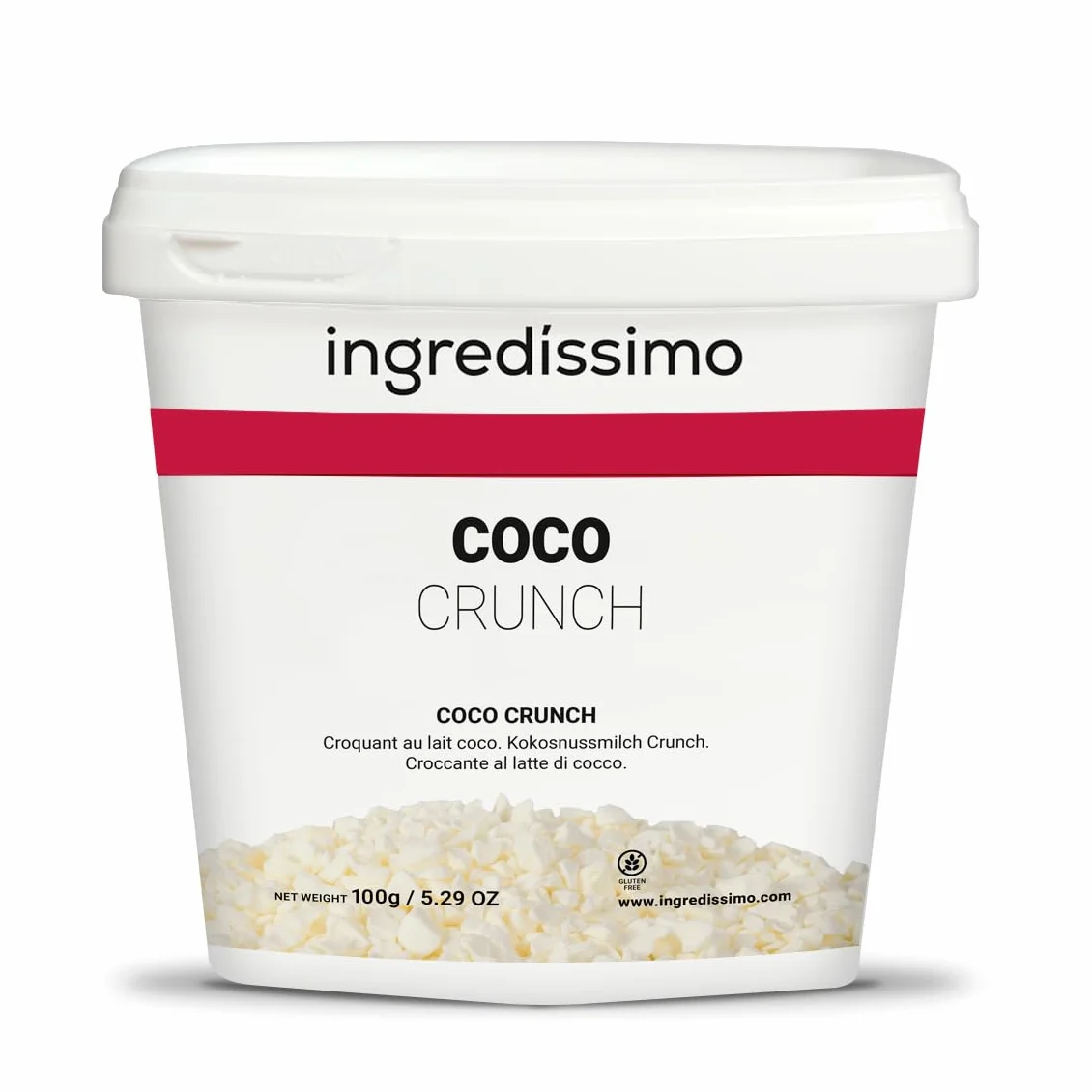 Ingredíssimo - Coco Liofilizado Crunch Leche de Coco 100g | Fruta Seca Troceada (2-10mm) | Sin Gluten | Topping y Snack