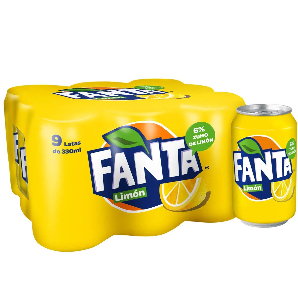 Fanta Limón Lata - 330 ml (Pack de 9)