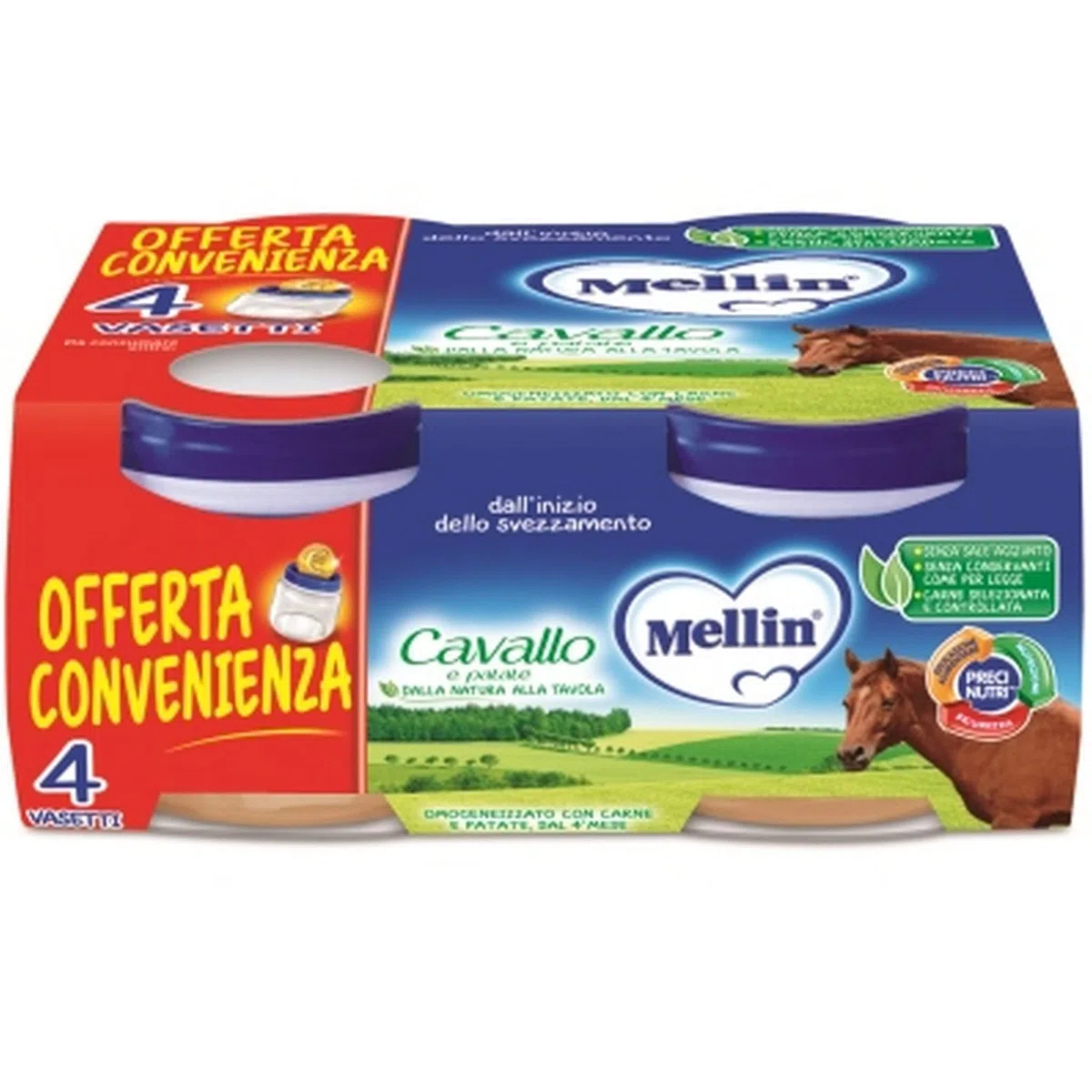 MELLIN CAVALLO 4PZ 80GR OMOGENEIZZATO