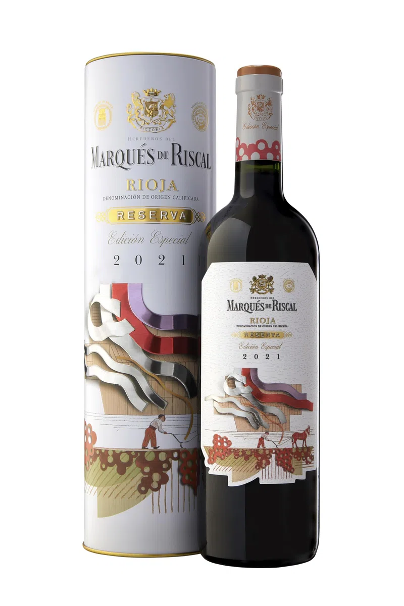 Marques De Riscal Reserva Edición Especial, Vino Tinto, Denominación de Origen Calificada Rioja, Botella individual con cánister de 750 ml