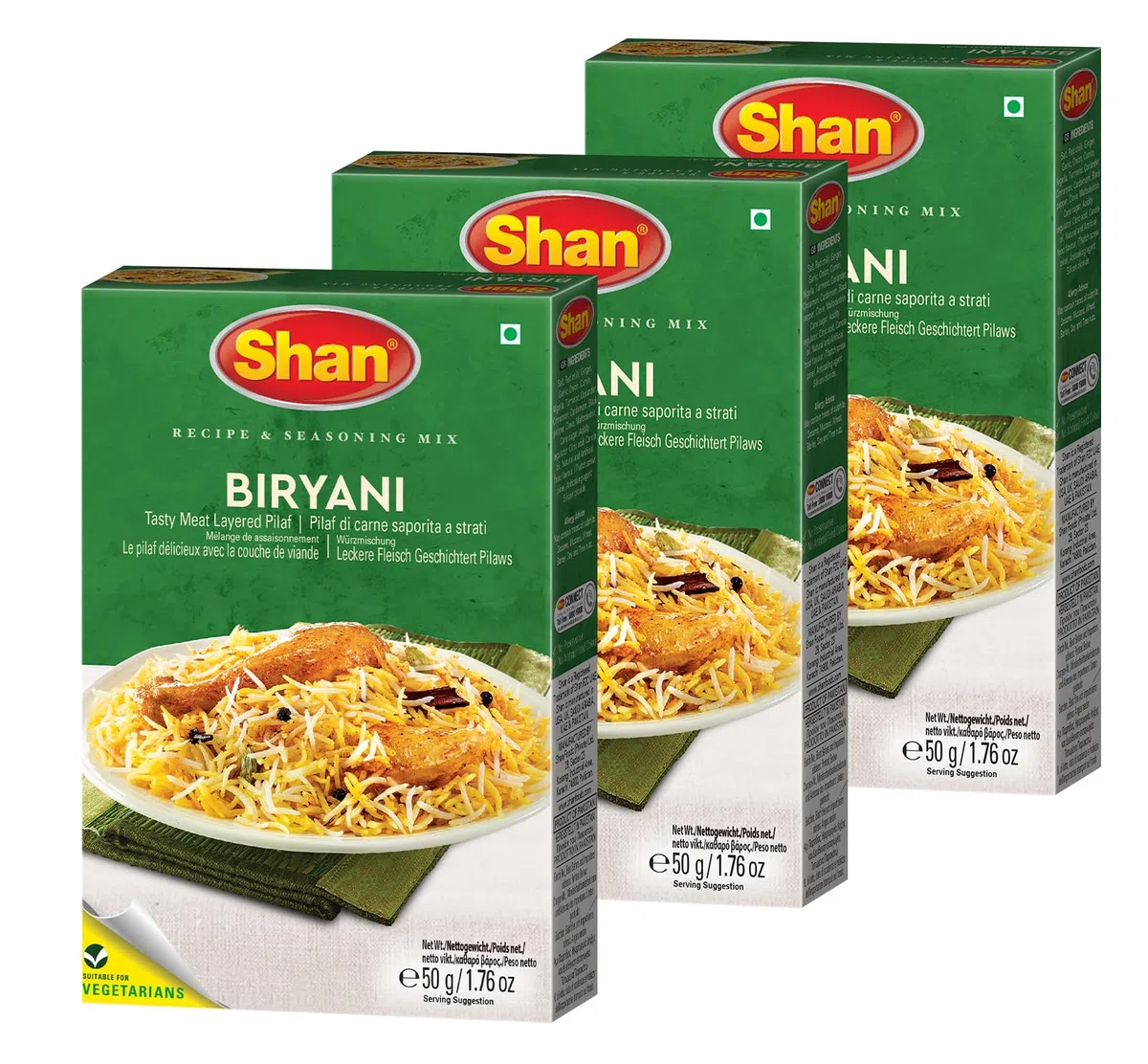Shan Biryani Masala, 50 g, paquete de 3