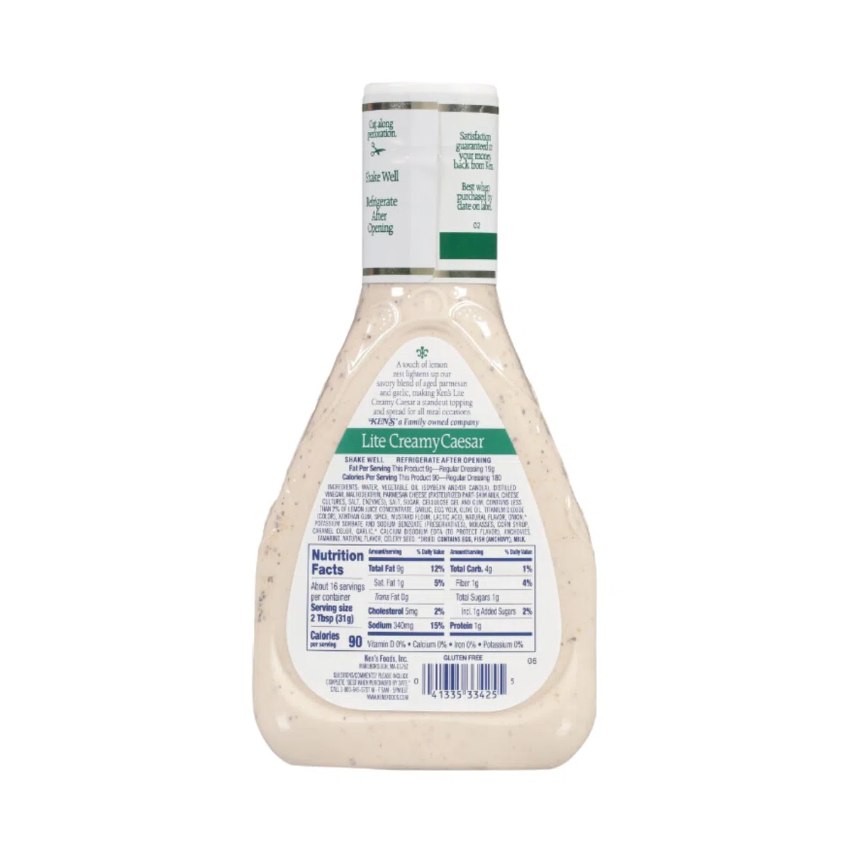Ken's Steakhouse LITE Creamy Caesar Dressing (Pack of 2) 16 oz Bottles