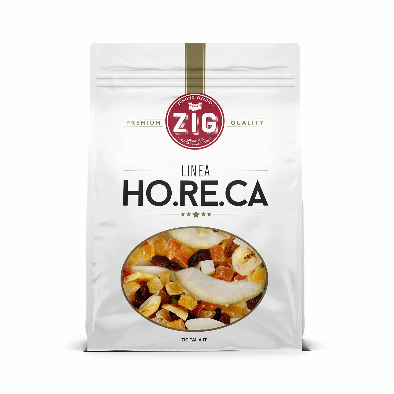 ZIG - HORECA - snack mix fruta seca exotica deluxe| piña, papaya, coco, mango, pomelo, uvas pasas, chips de plátano 1 Kg