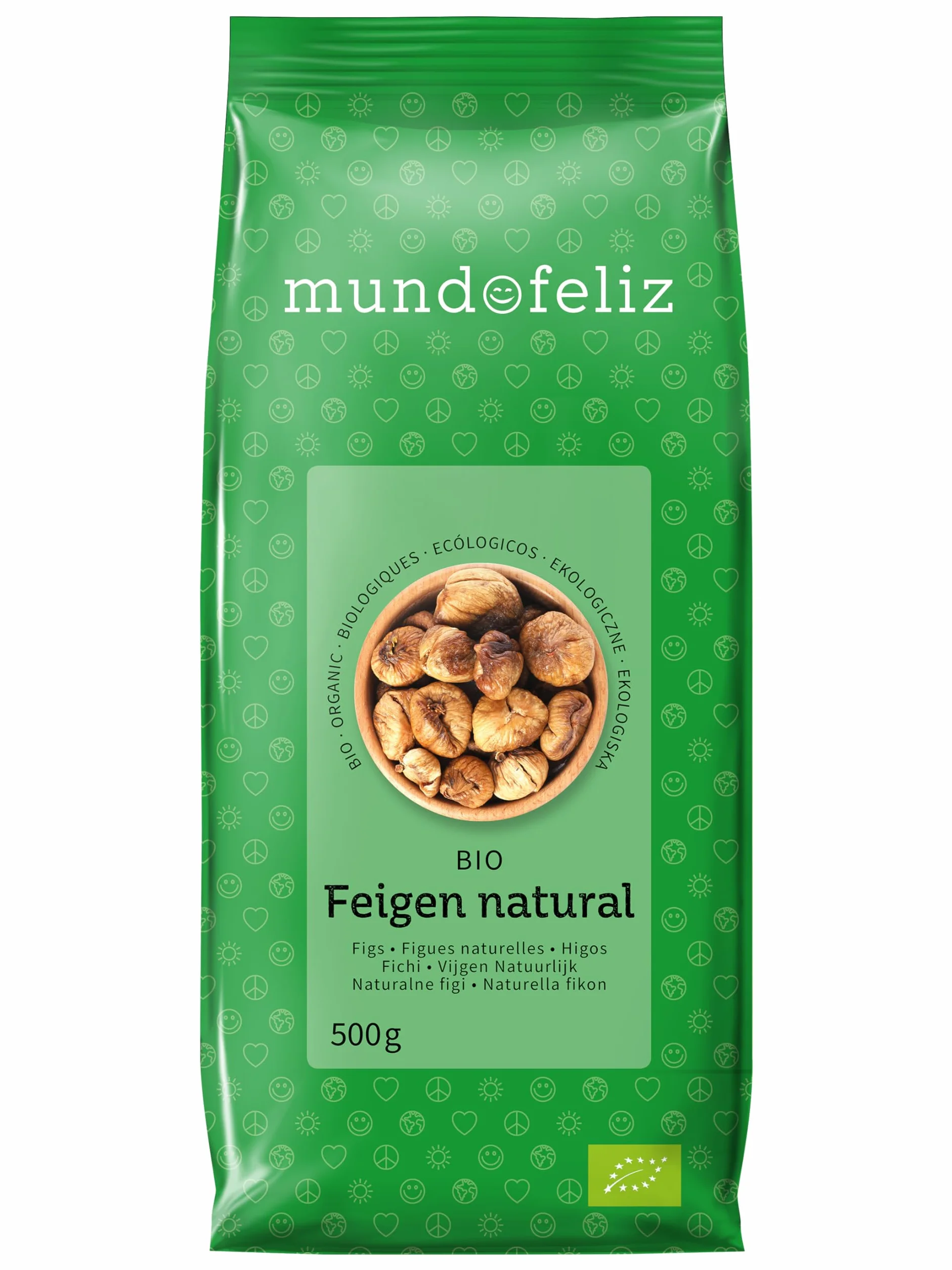 Mundo Feliz - Higos ecológicos secos, 2 bolsas de 500 g