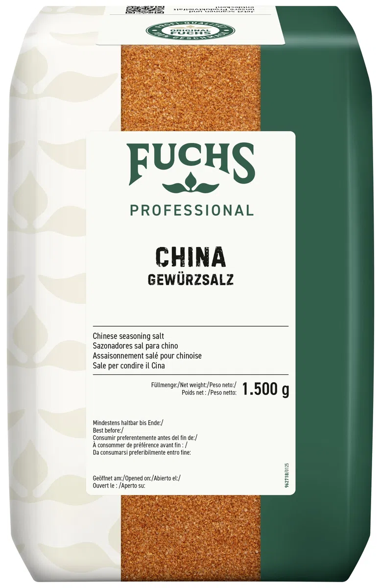 Fuchs Professional - sal para condimentar china | 1,5 kg en bolsa reciclable | Calidad profesional para consumidores a granel | Especia asiática versátil | No es necesaria más salazón