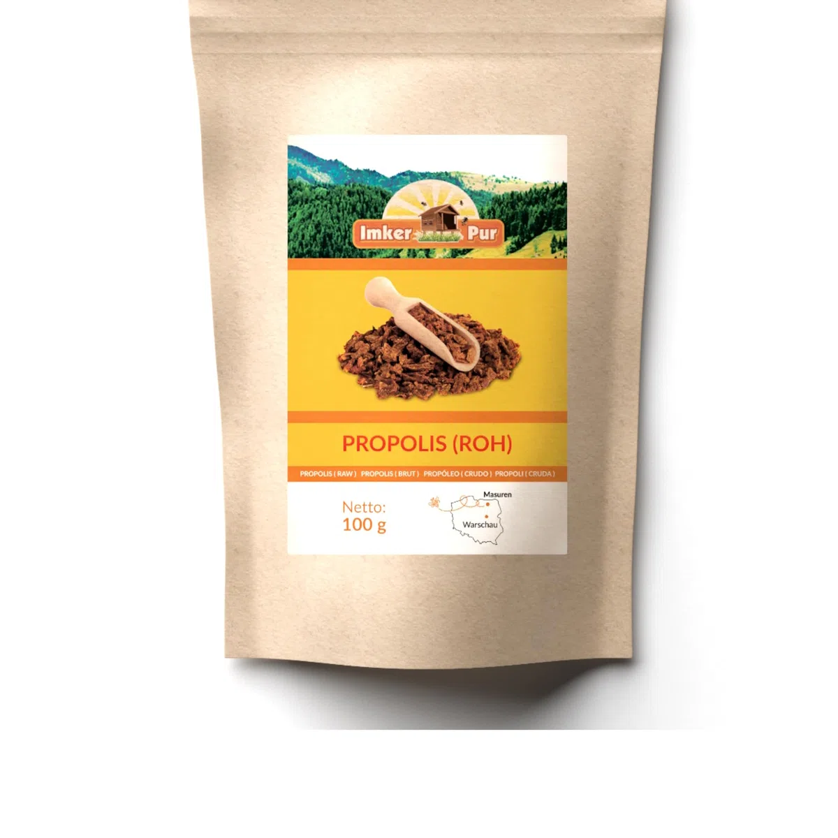 Propoli da ImkerPur®, cruda, 100g, antibatterica, esente da residui, direttamente dall'apiario