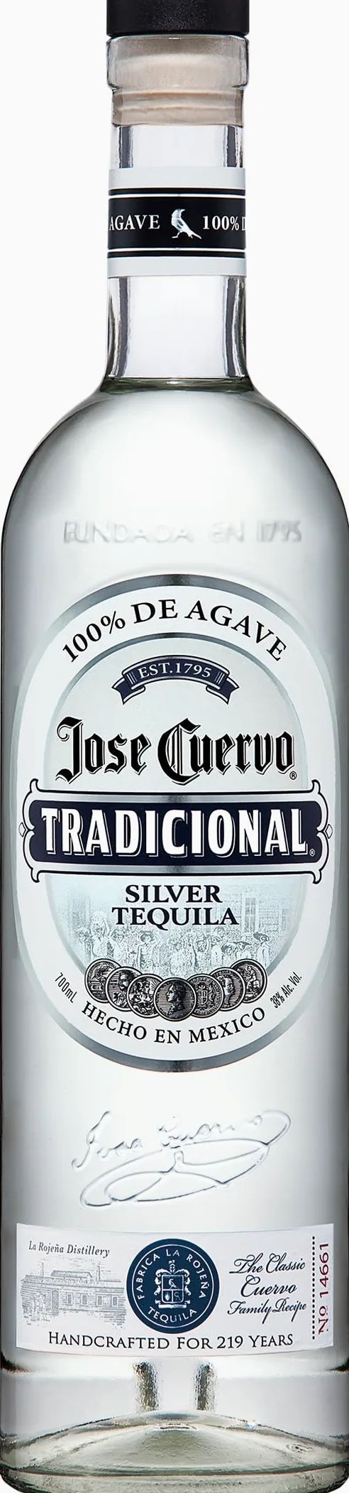Jose Cuervo – Tequila Tradicional Silver 700ml, 38º – 100% Ágave Azul – Auténtico Tequila Premium.