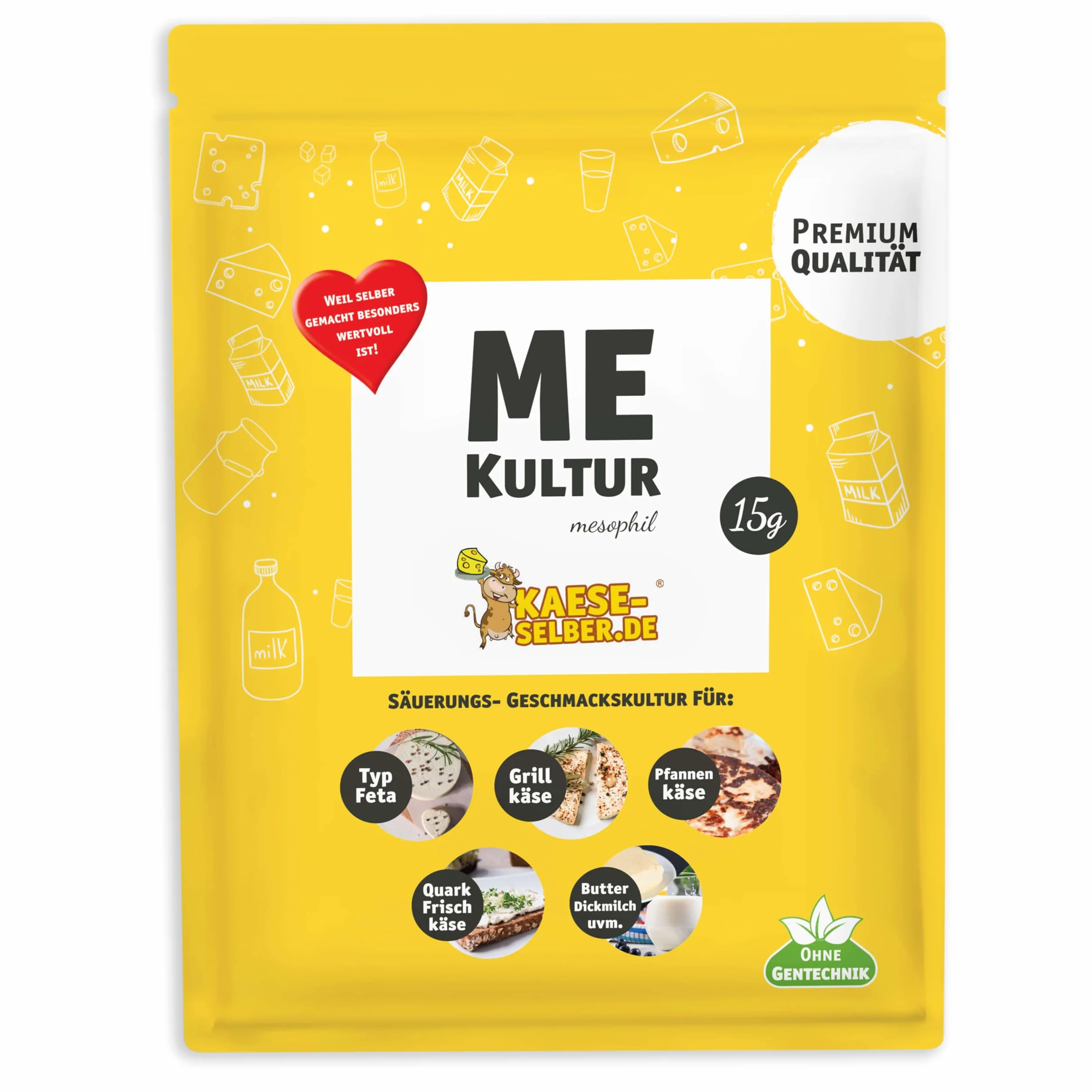 kaese-selber.de Me Queso culturas 15 g mesophil (para Queso, Quark, frischkäse sí Hacen) Cultura, reifung