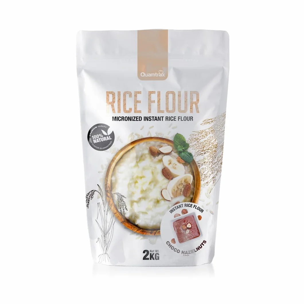 Quamtrax Nutrition - Instant Rice Flour - Harina de Arroz - 2000 gr - con sabor a Brownie (Choco Hazelnut, 2000gr)