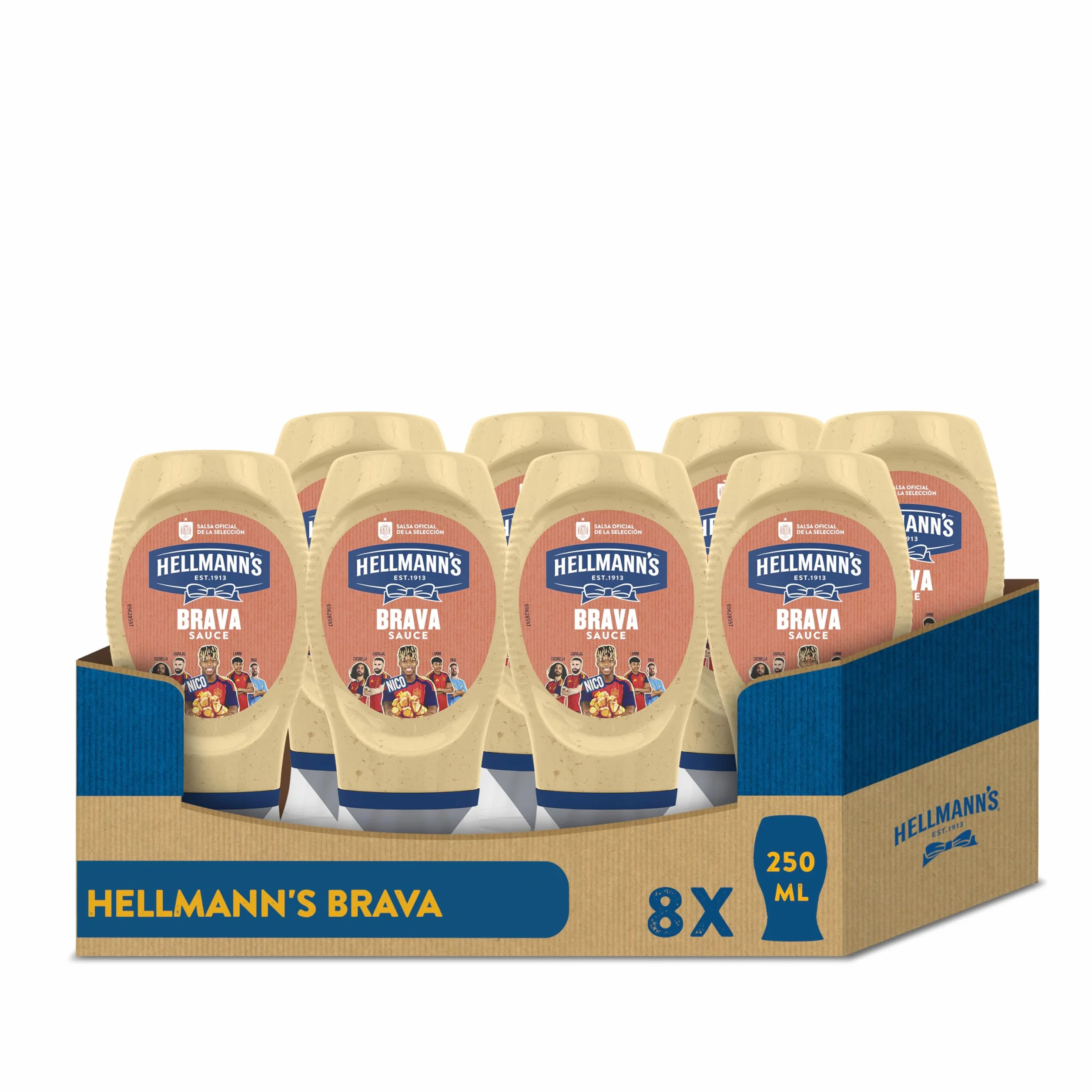 Hellmann's Salsa Brava Bocabajo, 250ml, Pack de 8