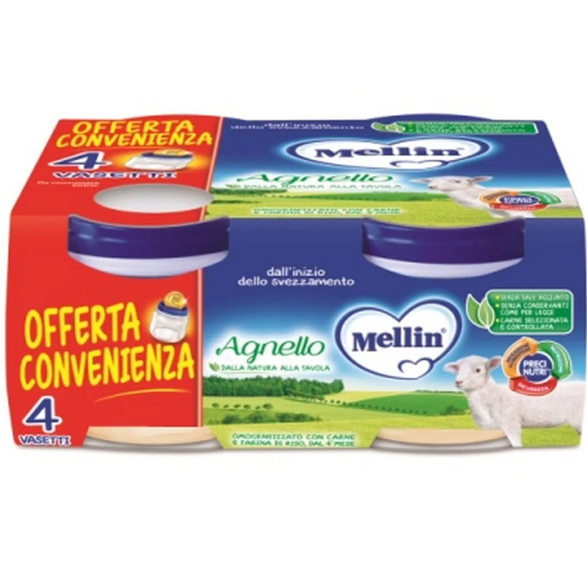 MELLIN AGNELLO 4PZ 80GR OMOGENEIZZATO