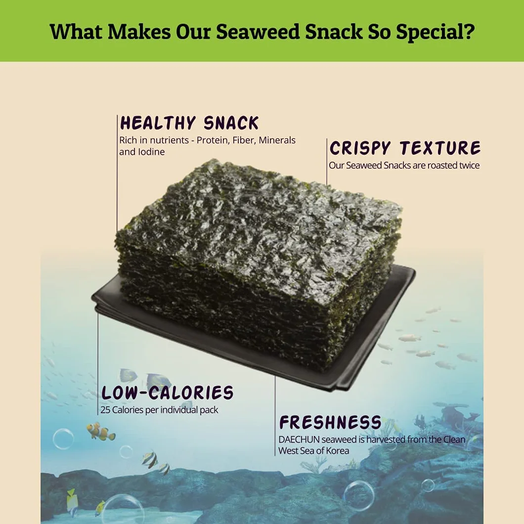 Daechun (Choi's1) Wasabi Seaweed Snack 20 Pack Producto de Corea