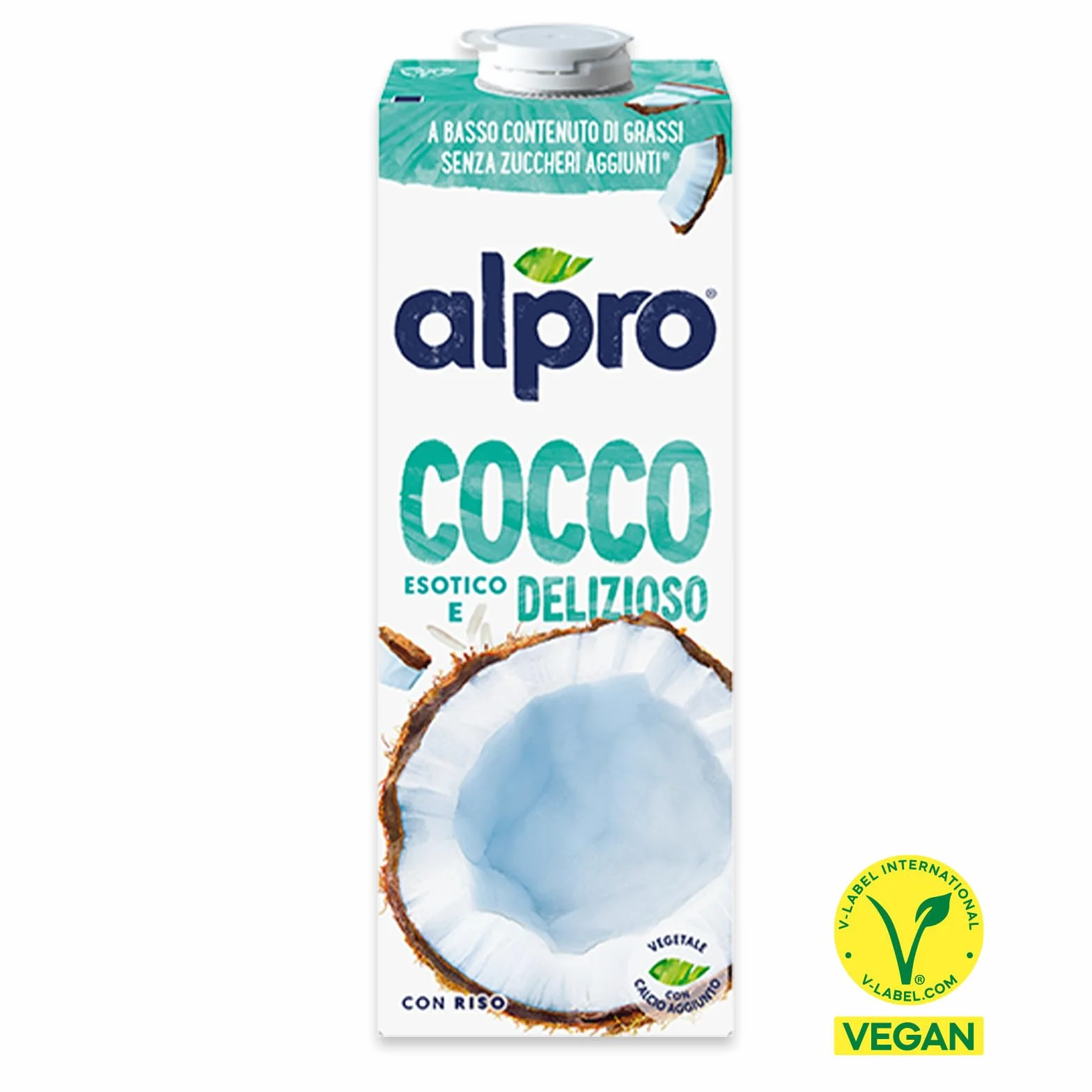 Alpro Bebida de larga duración a base de plantas de coco, vegana y sin lácteos, 1L (paquete de 8) (el empaque puede variar)