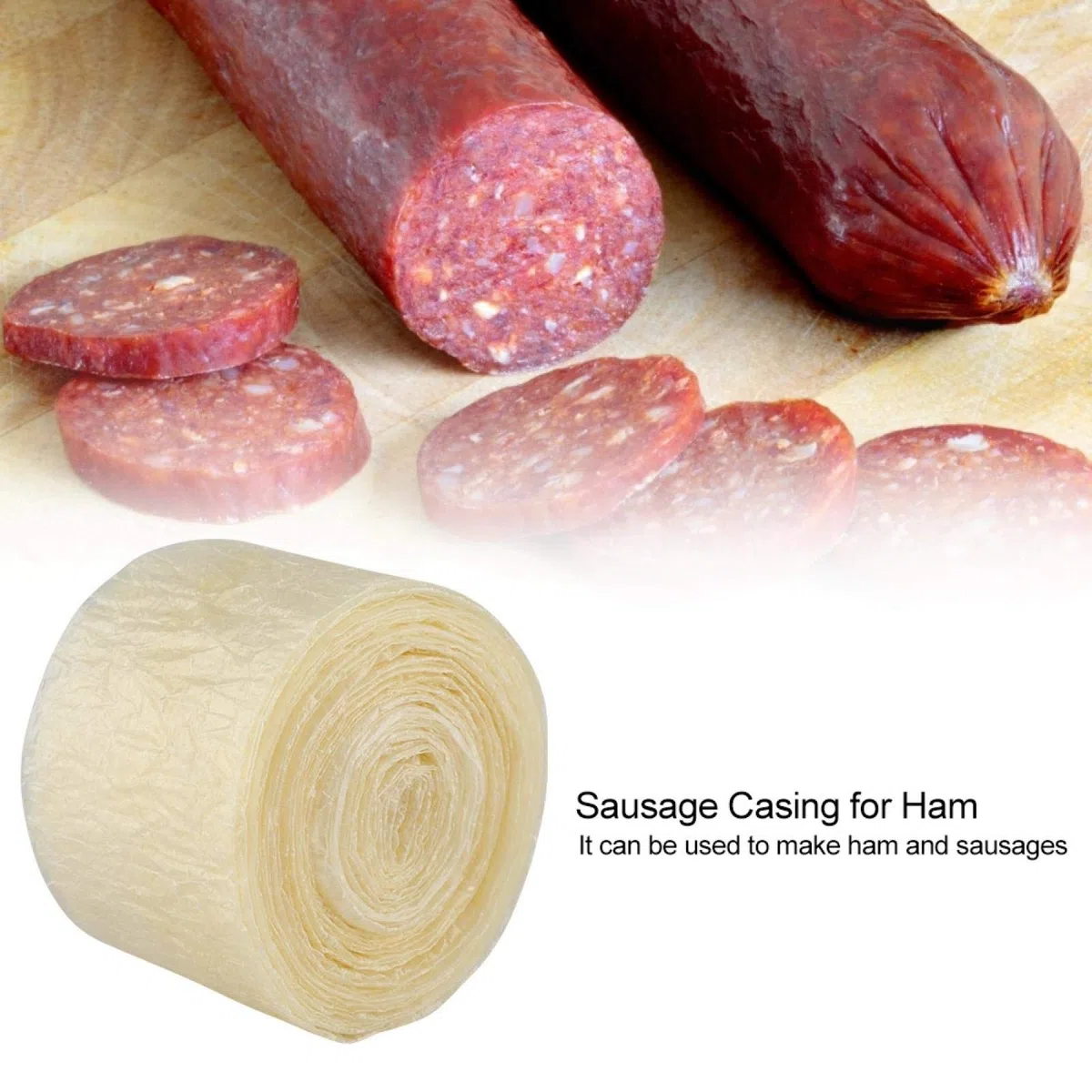 Tripa Para Salchichas, Tripa Para Salchichas De Secado De 2 Capas Para Salchichas Caseras Sabrosas, Jamón, Tripa Para Cerdo Comestible Para Hot Dog, Carcasa De Colágeno, Herramienta De Cocción Para Pr