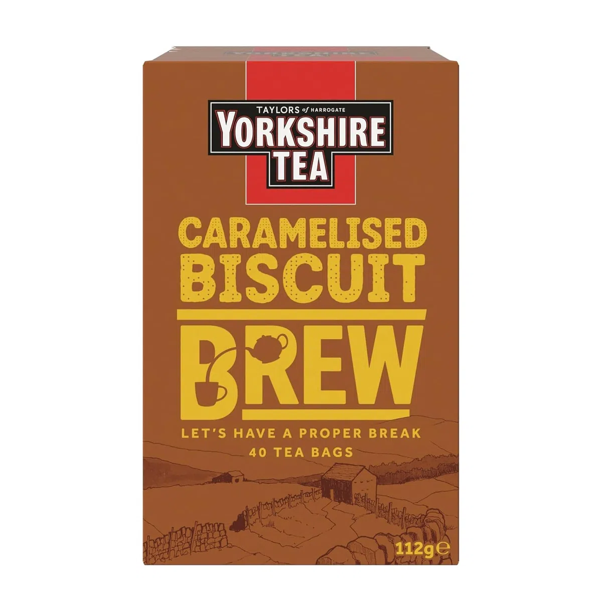 Yorkshire Tea - Cerveza de Galleta Caramelizada - Té Negro con Sabor - Mezcla con Sabor a Galleta, Certificado Rainforest Alliance - 4 x 40 Bolsitas