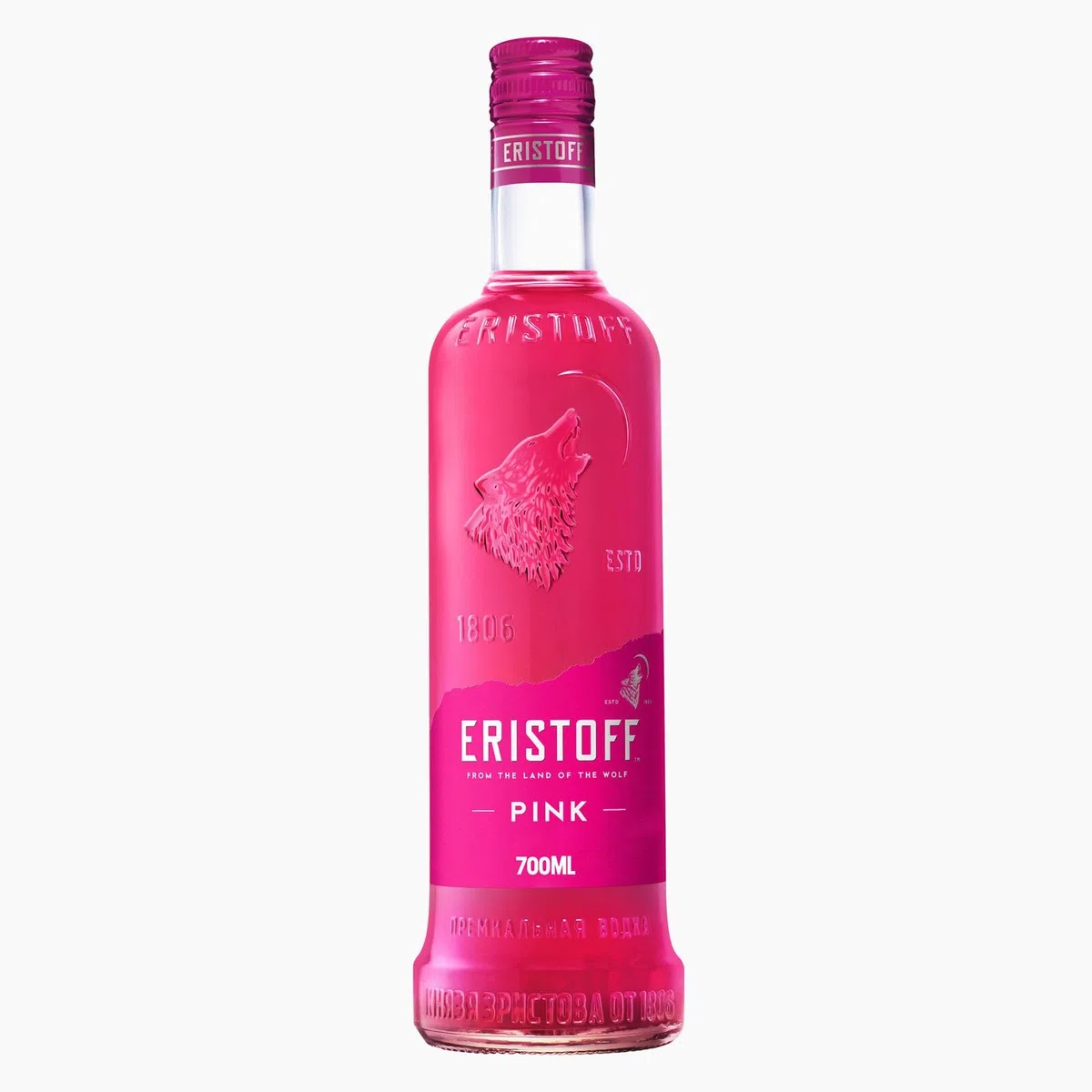 ERISTOFF Pink Vodka Liqueur, 18 % Vol, 70cL / 700mL, Vodka con intenso sabor a fresa