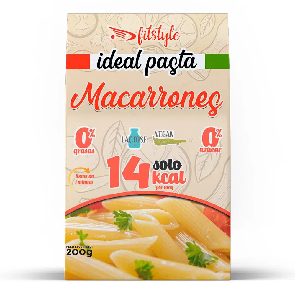 FITstyle Pasta Konjac Macarrones 200g | Pasta sin hidratos | Saciante y sin calorías | Ideal para dietas y perder peso | Apto para dietas Keto y Paleo (6, Macarrones)