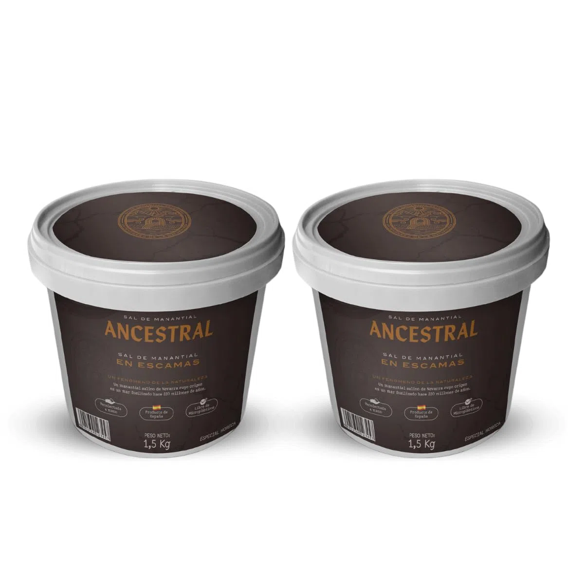 SAL ANCESTRAL - Sal de Manantial en Escamas (3 Kg - Dos cubos)
