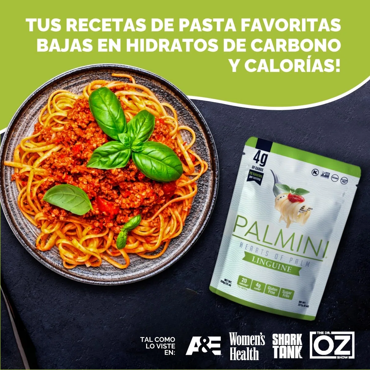 PALMINI Pasta Linguini - Palmito – Bajo en calorías – Bajo en carbohidratos – Keto - Vegano – Libre de OGM – Libre de Gluten – Sin azúcar – 338g | (Pack de 3 unidades)