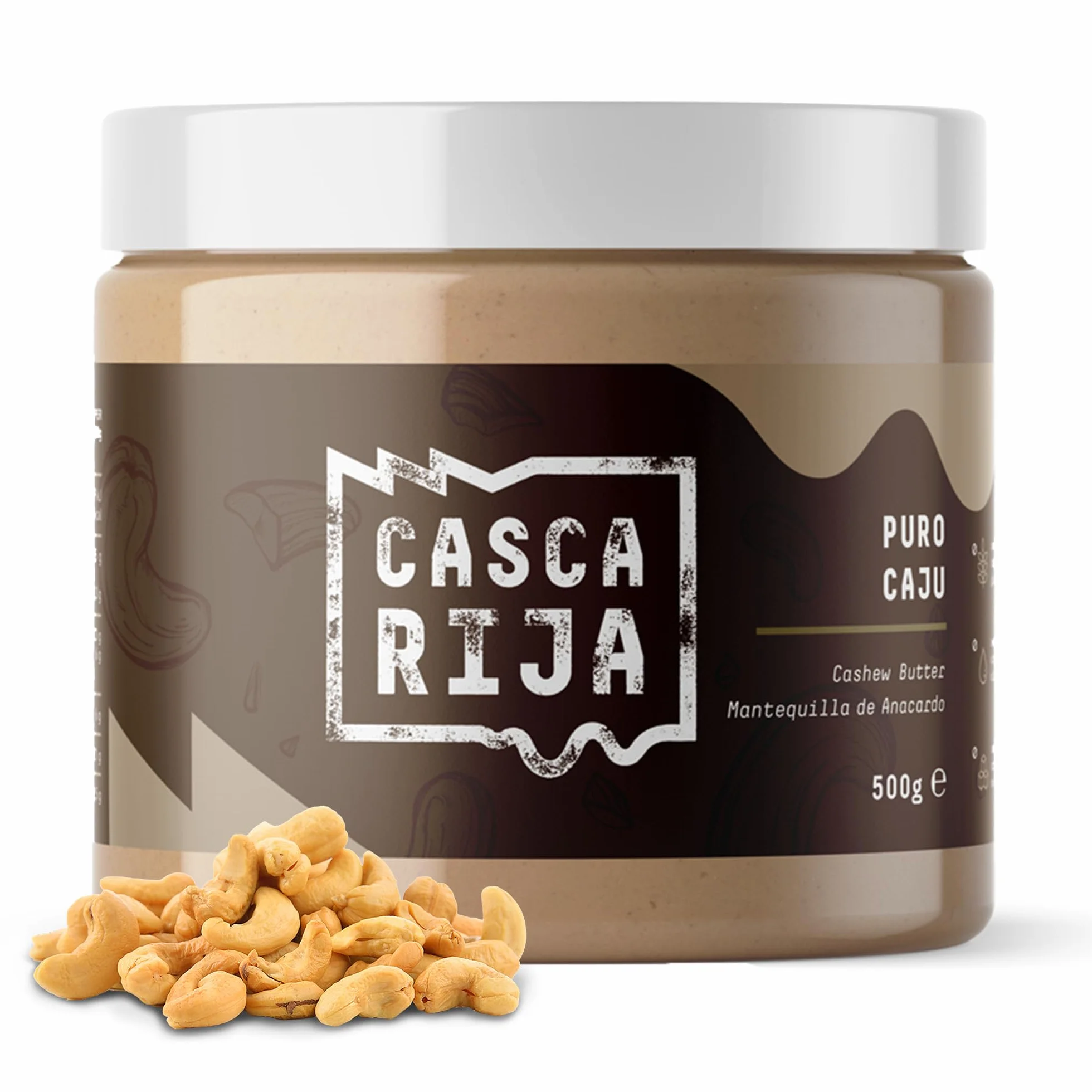 CASCA RIJA: Crema de Anacardo 500g | 99,8% Anacardos Tostados + 0,01% Canela Molida + 0,01% Jengibre en Polvo - 100% Natural y Cremosa Sin Trozos de Anacardos, Vegan