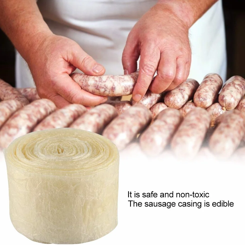 Tripa Para Salchichas, Tripa Para Salchichas De Secado De 2 Capas Para Salchichas Caseras Sabrosas, Jamón, Tripa Para Cerdo Comestible Para Hot Dog, Carcasa De Colágeno, Herramienta De Cocción Para Pr